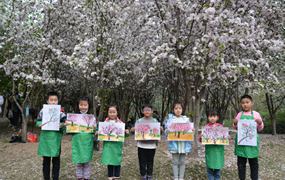 2021年4月小画童户外实景写生海棠花