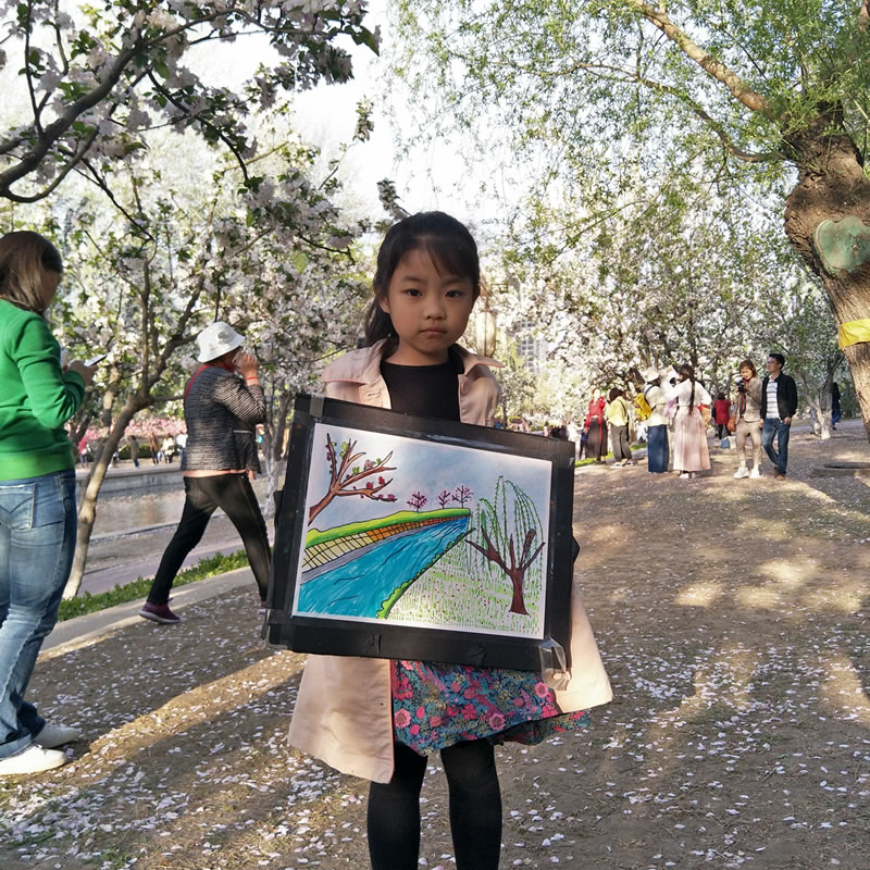 小画童儿童美术海棠花溪户外写生课