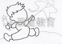 放风筝线描画绘画技巧