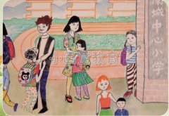 留守儿童美术作品《妈妈我多么希望您也能来》